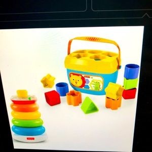 Fisher Price Brand New In Box Rock A Stack & Baby’s First Blocks Bundle